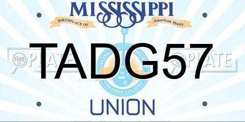 TADG57 Mississippi License Plate