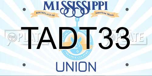 TADT33 Mississippi License Plate