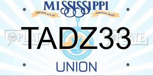 TADZ33 Mississippi License Plate