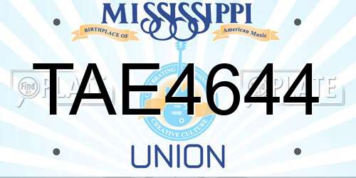 TAE4644 Mississippi License Plate