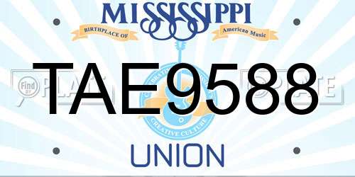 TAE9588 Mississippi License Plate