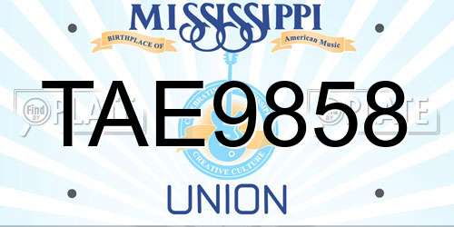 TAE9858 Mississippi License Plate