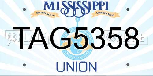 TAG5358 Mississippi License Plate