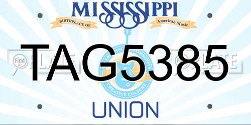 TAG5385 Mississippi License Plate