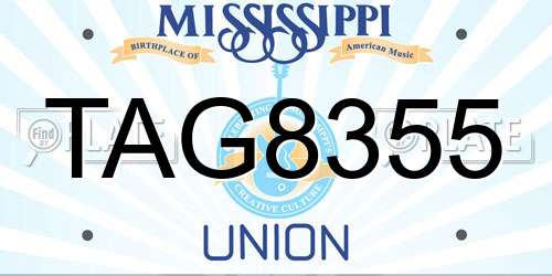 TAG8355 Mississippi License Plate