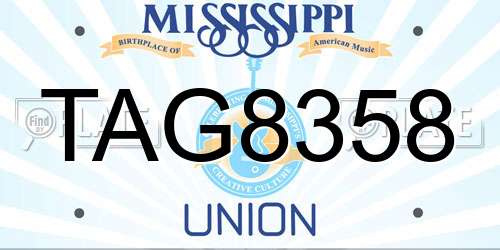 TAG8358 Mississippi License Plate