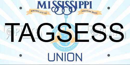 TAGSESS Mississippi License Plate
