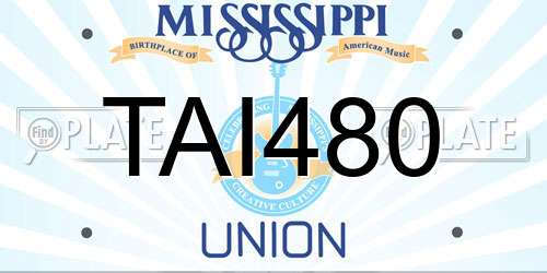 TAI480 Mississippi License Plate