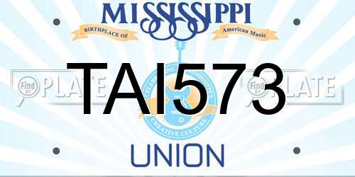 TAI573 Mississippi License Plate