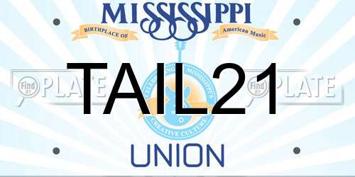 TAIL21 Mississippi License Plate