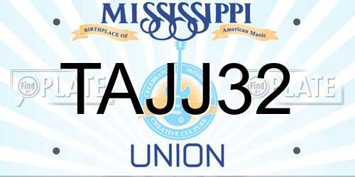 TAJJ32 Mississippi License Plate