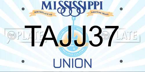 TAJJ37 Mississippi License Plate