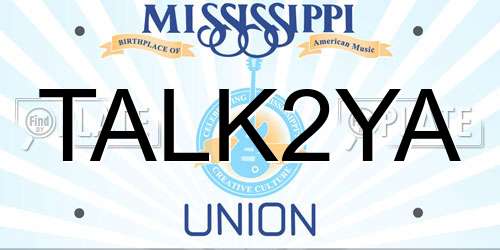 TALK2YA Mississippi License Plate