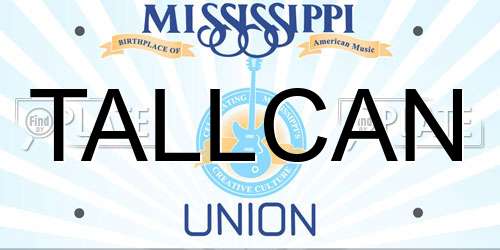 TALLCAN Mississippi License Plate