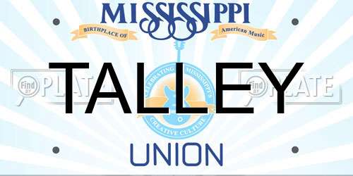 TALLEY Mississippi License Plate
