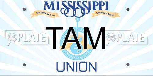 TAM Mississippi License Plate