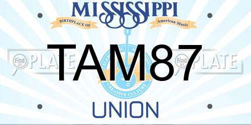 TAM87 Mississippi License Plate