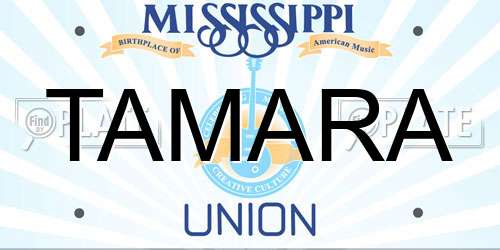TAMARA Mississippi License Plate