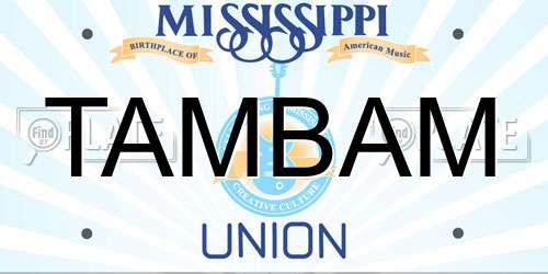 TAMBAM Mississippi License Plate