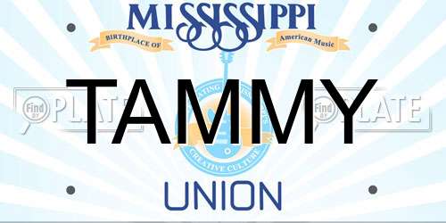 TAMMY Mississippi License Plate