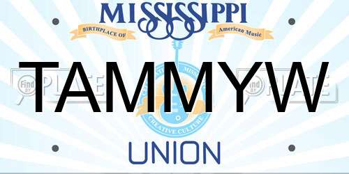 TAMMYW Mississippi License Plate