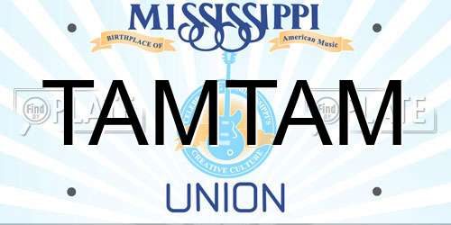 TAMTAM Mississippi License Plate
