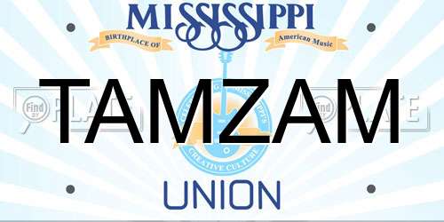TAMZAM Mississippi License Plate