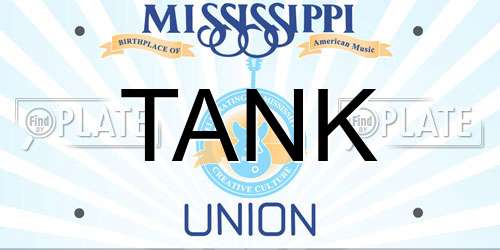 TANK Mississippi License Plate