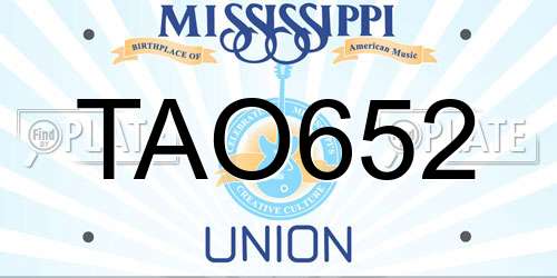 TAO652 Mississippi License Plate