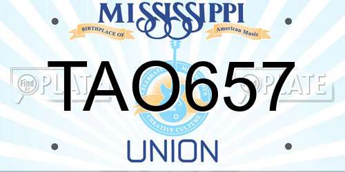 TAO657 Mississippi License Plate
