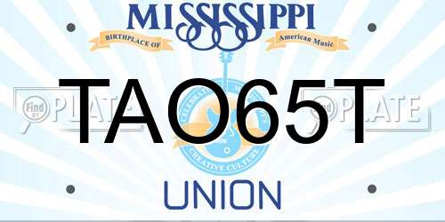 TAO65T Mississippi License Plate