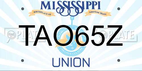 TAO65Z Mississippi License Plate