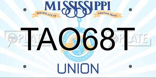 TAO68T Mississippi License Plate