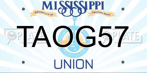 TAOG57 Mississippi License Plate