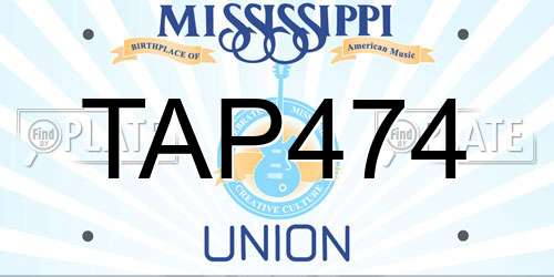 TAP474 Mississippi License Plate