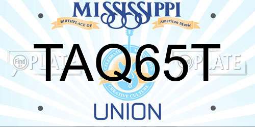 TAQ65T Mississippi License Plate