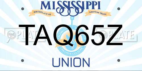 TAQ65Z Mississippi License Plate