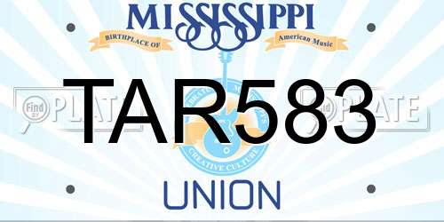 TAR583 Mississippi License Plate