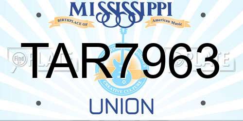 TAR7963 Mississippi License Plate