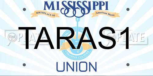 TARAS1 Mississippi License Plate