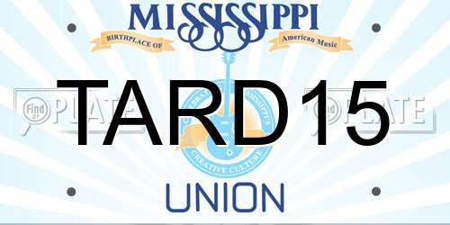 TARD15 Mississippi License Plate