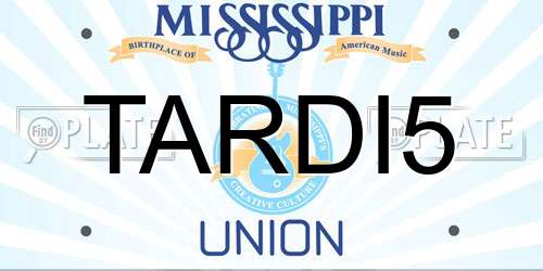 TARDI5 Mississippi License Plate