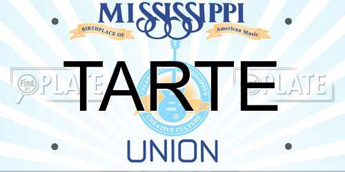 TARTE Mississippi License Plate