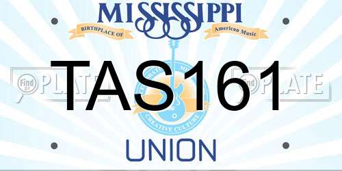 TAS161 Mississippi License Plate