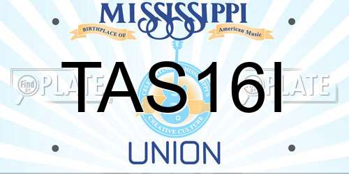 TAS16I Mississippi License Plate