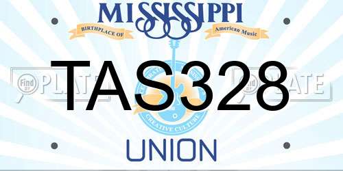 TAS328 Mississippi License Plate