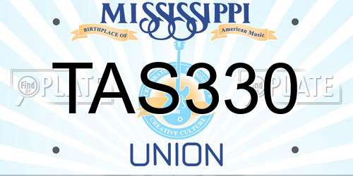 TAS330 Mississippi License Plate