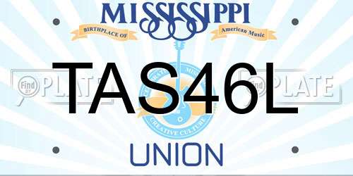 TAS46L Mississippi License Plate
