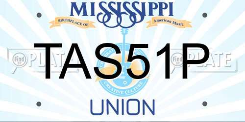 TAS51P Mississippi License Plate
