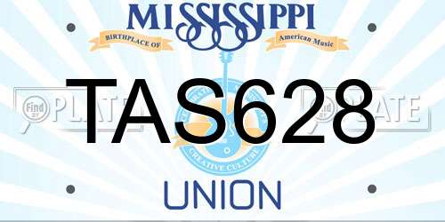 TAS628 Mississippi License Plate